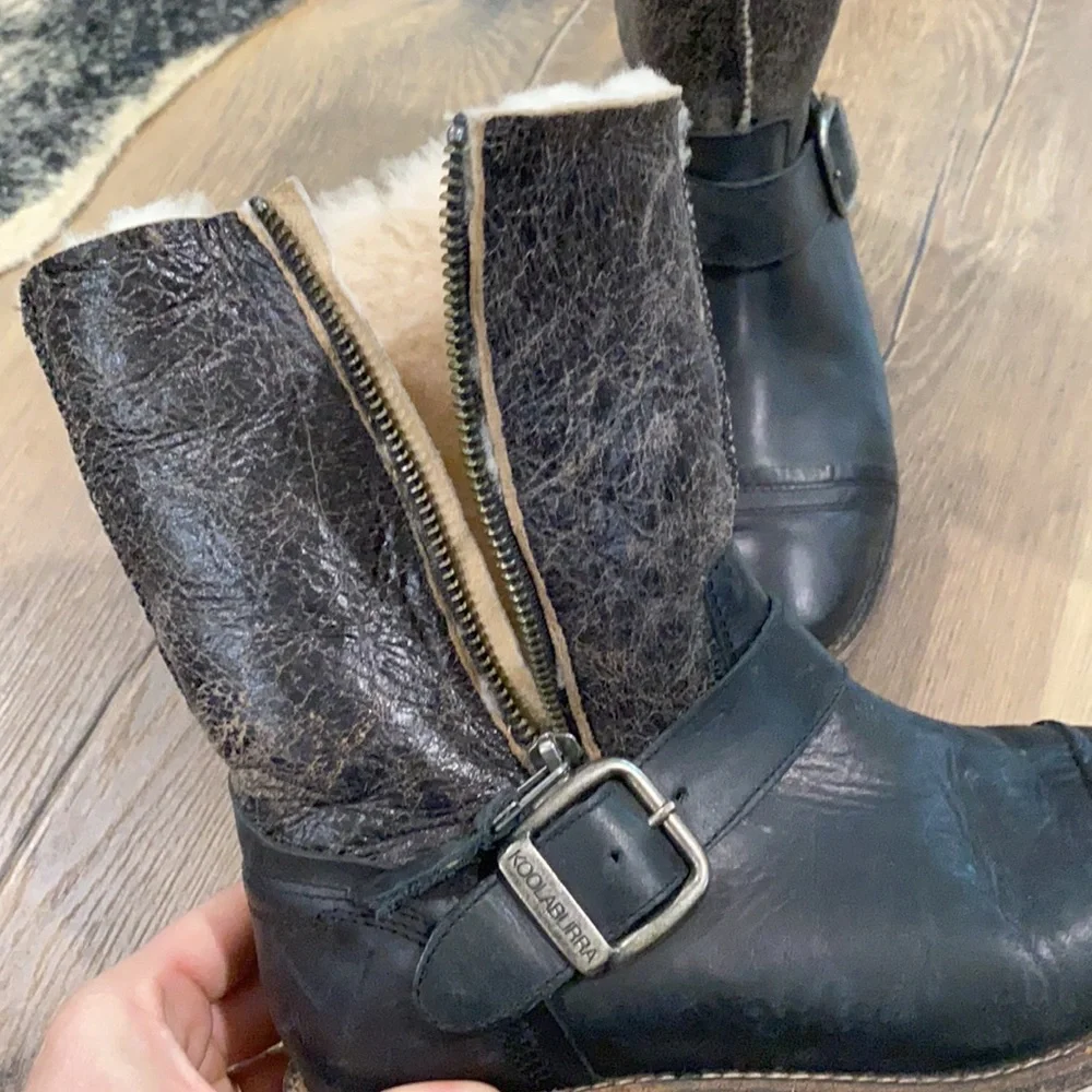 UGG Koolaburra ‘Duarte’ Shearling Leather/Suede Buckle Motorcycle Boot - Picture 9 of 12
